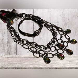 Paparazzi Oil Slick Teardrop Statement Necklace Earrings Bracelet & a Bold Chain